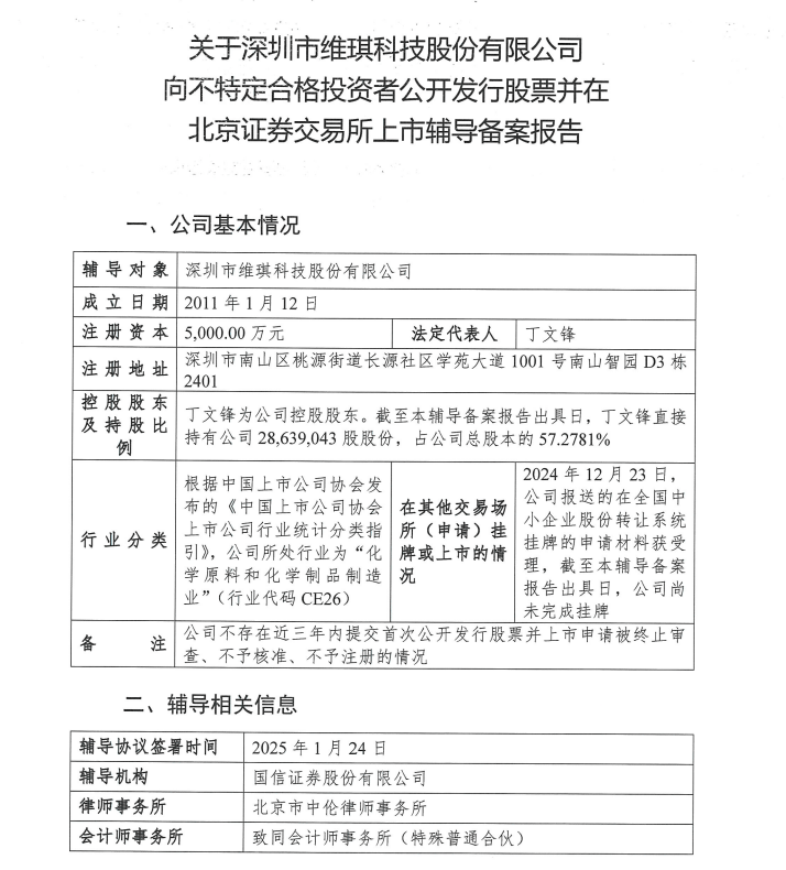 维琪冲刺北交所!