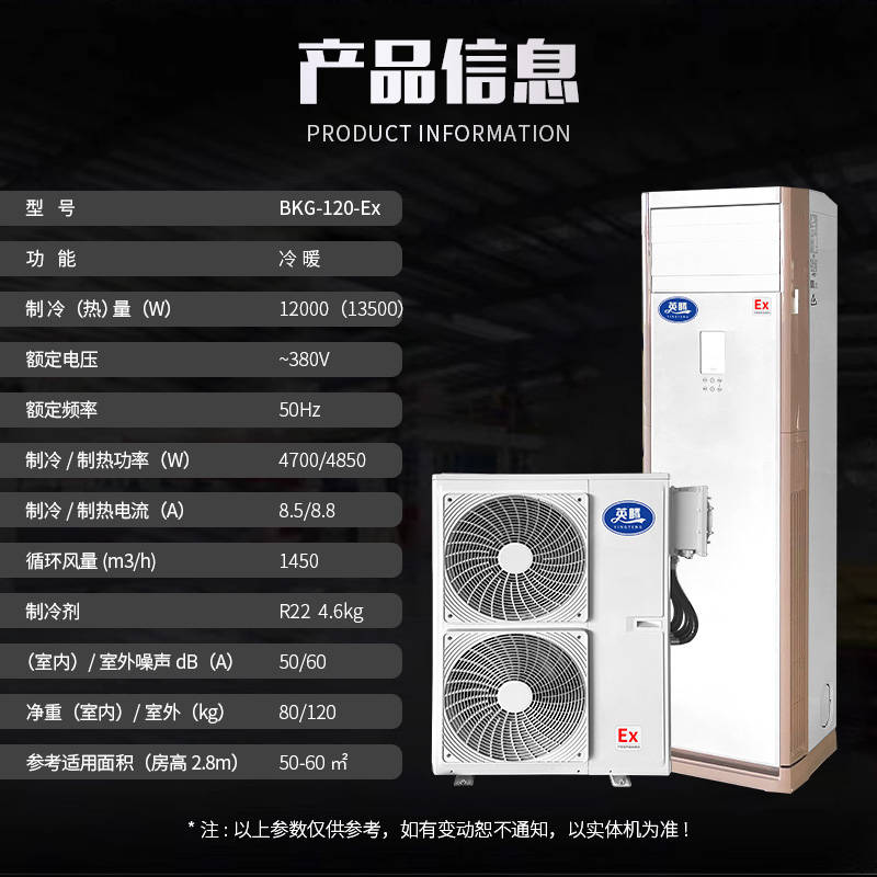 在粉尘车间采用英腾BKG - 120 - Ex防爆空调,以防止粉尘爆炸。