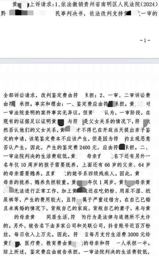 百万粉丝网红出轨粉丝意外产子不给抚养费,法院判其月付抚养费1100元
