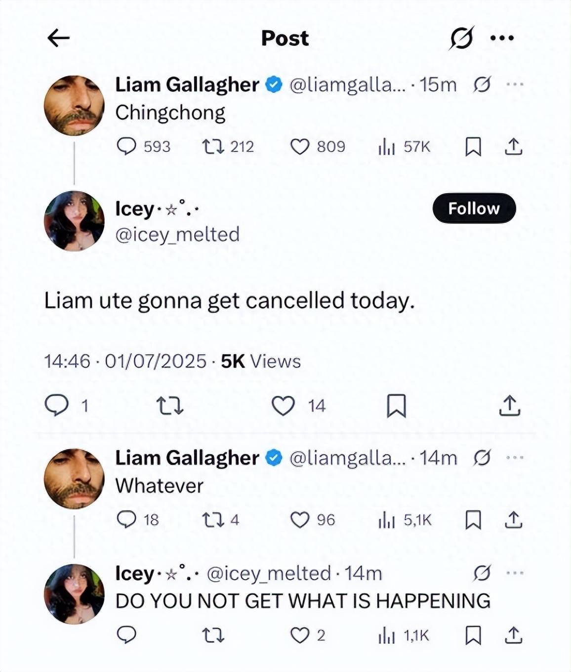 Oasis主唱道歉风波,辱华言论引争议,众多粉丝取消收藏